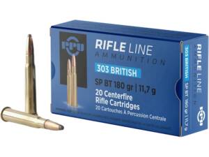 PPU 303 British Ammo 180 Grain Bonded Jacketed Soft Point Box of 1000