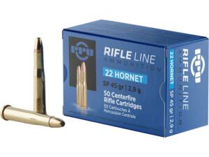 PPU 22 Hornet Ammo 45 Grain Jacketed Soft Point Box of 1000