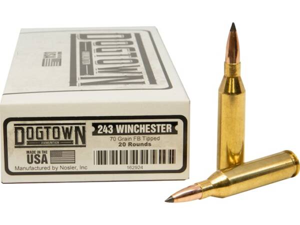 Dogtown 243 Winchester Ammo 70 Grain Polymer Tip of 1000