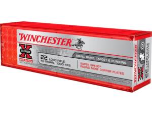 Winchester Super X High Velocity 22LR Ammo 40 Grain Plated Round Nose Of 5000 Rounds