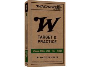 Winchester M855 SS109 5.56x45mm NATO Ammo 62 Grain Penetrator Full Metal Jacket of 1000