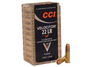 CCI Velocitor 22LR Ammo 40 Grain Plated Hollow Point Of 5000 Rounds