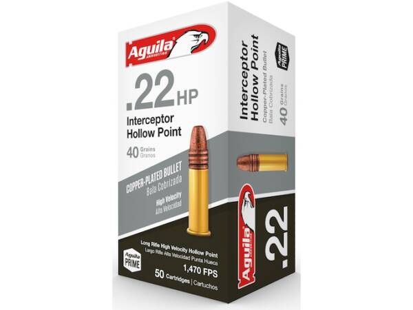 Aguila Interceptor 22LR Ammo 40 Grain Plated Hollow Point Of 5000 Rounds
