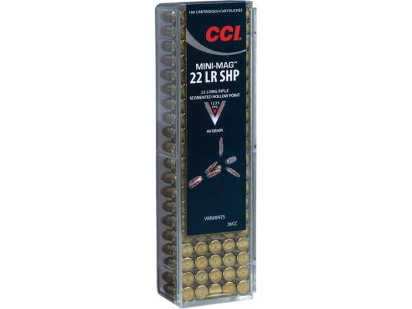 CCI Mini-Mag 22LR Ammo 40 Grain Fragmenting Hollow Point Of 5000 Rounds
