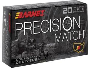 Barnes Precision Match 5.56x45mm NATO Ammo 69 Grain Barnes Open Tip Match Jacketed Hollow Point Box of 1000