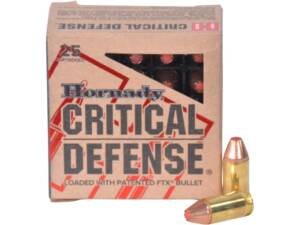 Hornady Critical Defense 380 ACP Ammo 90 Grain Hornady FTX Polymer Tip Box of 1000