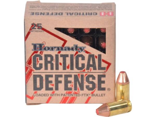 Hornady Critical Defense 380 ACP Ammo 90 Grain Hornady FTX Polymer Tip Box of 1000