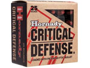 Hornady Critical Defense 9mm Luger Ammo 115 Grain Hornady FTX Polymer Tip Box of 1000