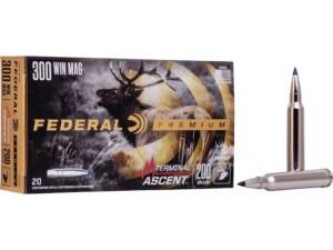 Federal Premium Terminal Ascent 300 Winchester Magnum Ammo 200 Grain Bonded Polymer Tip of 1000
