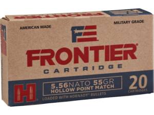 Frontier Cartridge Military Grade 5.56x45mm NATO Ammo 55 Grain Hornady Match Jacketed Hollow Point Of 1000