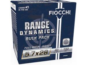 Fiocchi Range Dynamics 5.7x28mm FN Ammo 40 Grain Full Metal Jacket