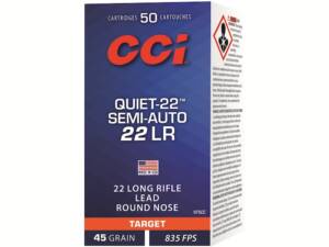 CCI Quiet Semi-Auto 22LR Ammo 45 Grain Round Nose