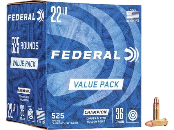 Federal Champion 22LR Ammo 36 Grain Plated Hollow Point