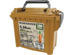 Winchester 5.56x45mm NATO Ammo 62 Grain Penetrator Full Metal Jacket Ammo Can of 1000