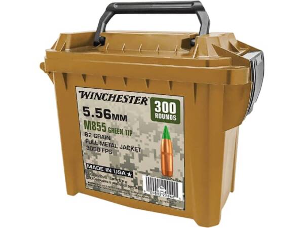 Winchester 5.56x45mm NATO Ammo 62 Grain Penetrator Full Metal Jacket Ammo Can of 1000