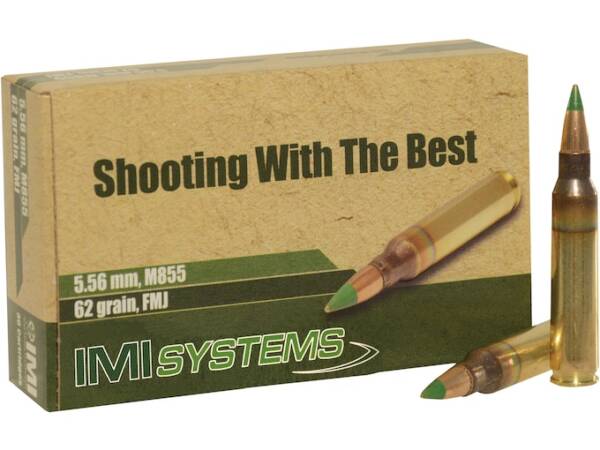 IMI M855 5.56x45mm NATO Ammo 62 Grain SS109 Penetrator Full Metal Jacket (FMJ) Of 1000 Rounds