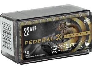 Federal Premium V-Shok 22 Winchester Magnum Rimfire (WMR) Ammo 30 Grain Jacketed Hollow Point
