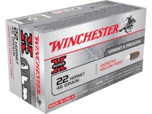Winchester Super X 22 Hornet Ammo 46 Grain Jacketed Hollow Point Box of 1000