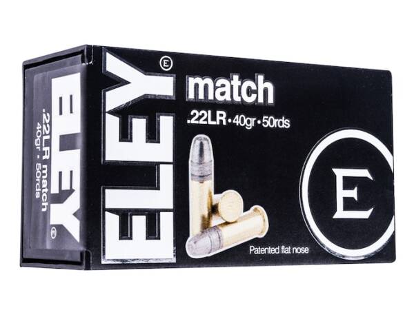 Eley Match EPS 22LR Ammo 40 Grain Flat Nose