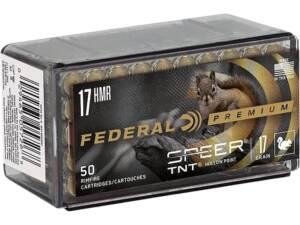 Federal Premium V-Shok 17 Hornady Magnum Rimfire (HMR) Ammo 17 Grain Jacketed Hollow Point of 1000