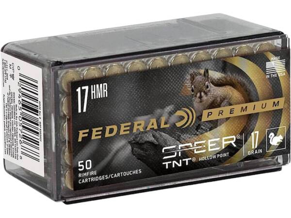 Federal Premium V-Shok 17 Hornady Magnum Rimfire (HMR) Ammo 17 Grain Jacketed Hollow Point of 1000