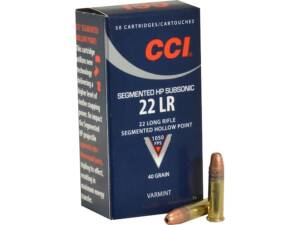 CCI Segmented HP Subsonic 22LR Ammo 40 Grain Fragmenting Hollow Point Of 5000 Rounds
