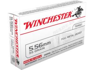 Winchester White Box USA 5.56x45mm NATO Ammo 55 Grain Full Metal Jacket Of 1000