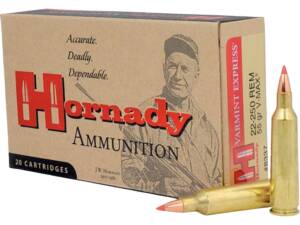 Hornady Varmint Express 22-250 Remington Ammo 55 Grain Hornady V-Max Polymer Tip Box of 1000