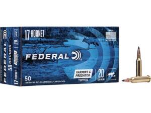Federal Varmint and Predator 17 Hornet Ammo 20 Grain Polymer Tip Box of 1000