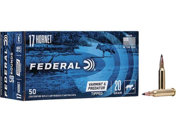 Federal Varmint and Predator 17 Hornet Ammo 20 Grain Polymer Tip Box of 1000