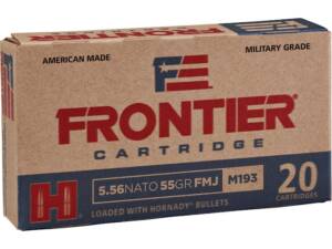 Frontier Cartridge Military Grade 5.56x45mm NATO Ammo 55 Grain Hornady Full Metal Jacket Of 1000 Rounds