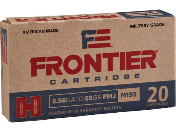 Frontier Cartridge Military Grade 5.56x45mm NATO Ammo 55 Grain Hornady Full Metal Jacket Of 1000 Rounds
