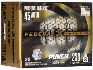 Federal Personal Defense Punch 45 ACP Ammo 230 Grain Jacketed Hollow Point of 1000