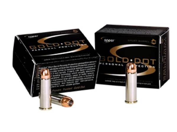 Speer Gold Dot Short Barrel 38 Special +P Ammo 135 Grain Bonded Jacketed Hollow Point of 1000