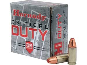 Hornady Critical Duty 9mm Luger +P Ammo 135 Grain Hornady FlexLock Polymer Tip Box of 1000