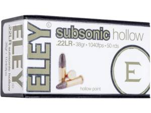 Eley Subsonic 22LR Ammo 38 Grain Lead Hollow Point Of 500 Rounds