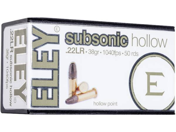 Eley Subsonic 22LR Ammo 38 Grain Lead Hollow Point Of 500 Rounds
