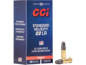CCI Standard Velocity Ammunition 22LR 40 Grain Lead Round Nose