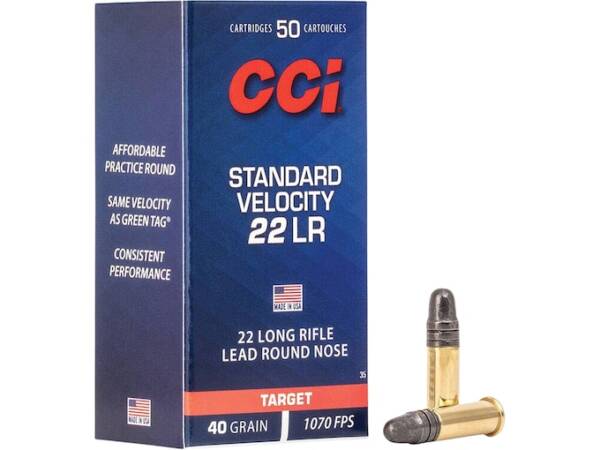 CCI Standard Velocity Ammunition 22LR 40 Grain Lead Round Nose