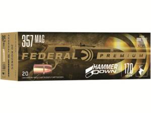 Federal Premium HammerDown 357 Magnum Ammo 170 Grain Bonded Jacketed Soft Point Box of 1000