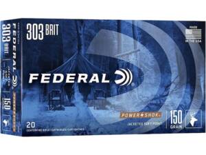Federal Power-Shok 303 British Ammo 150 Grain Jacketed Soft Point Box of 1000