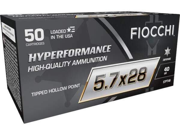 Fiocchi Hyperformance 5.7x28mm FN Ammo 35 Grain Polymer Tip Lead Free Box of 1000