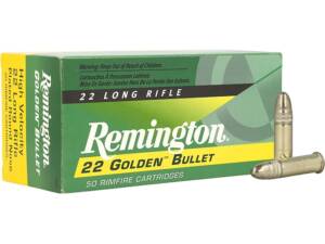 Remington Golden Bullet 22LR Ammo 40 Grain Plated Round Nose Of 5000 Rounds