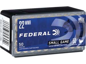 Federal Game-Shok 22 Winchester Magnum Rimfire (WMR) Ammo 50 Grain Jacketed Hollow Point