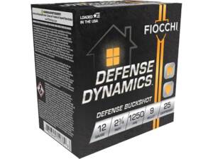 Fiocchi Defense Dynamics 12 Gauge Ammo 2-3/4" #1 Buckshot 9 Pellets of 1000