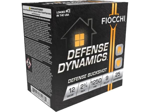 Fiocchi Defense Dynamics 12 Gauge Ammo 2-3/4" #1 Buckshot 9 Pellets of 1000
