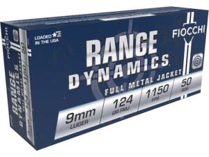 Fiocchi Shooting Dynamics 9mm Luger Ammo 124 Grain Full Metal Jacket